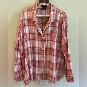 J Crew pink plaid pajama top
